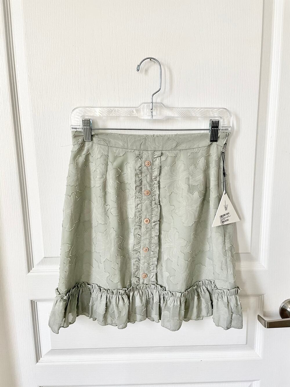 Lost + Wander Seine Sunset Skirt Sage Green Small New